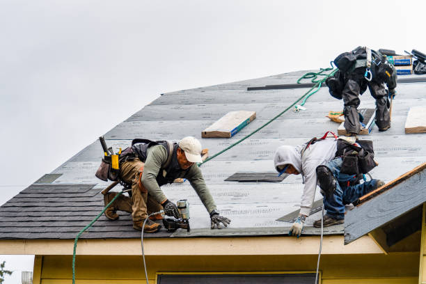 Professional Gutter Installation technician working in Manassas, GA